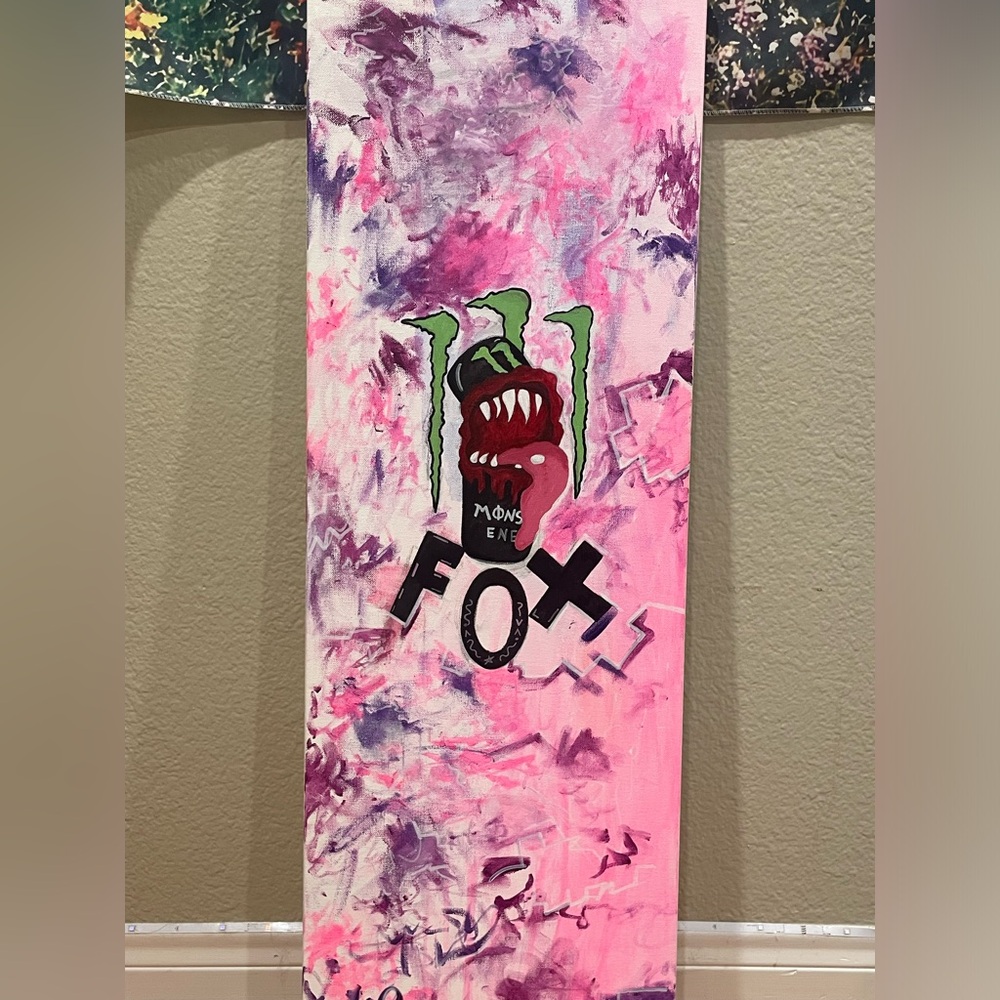 Hand Crafted Pink Purple Abstract "FOX" Pop Art Canvas